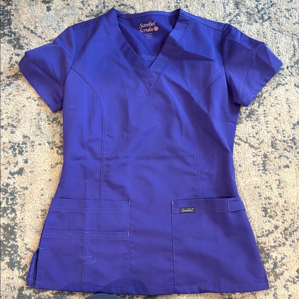Womens Sanibel Purple Scrub Top